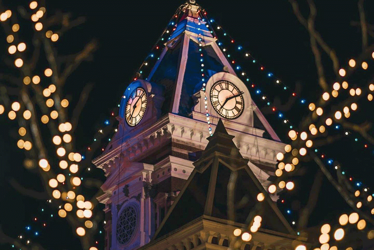 Holiday Lighting Downtown Franklin Indiana